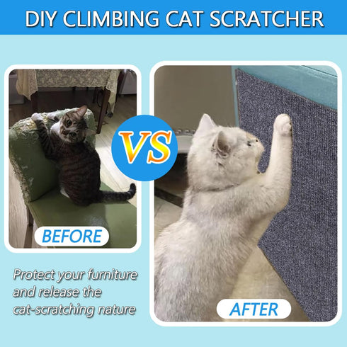 2Pack Cat Scratching Mat, 39.4"x15.8" Trimmable Cat Carpet with Self-Adhesive, DIY Climbing Cat Scratcher Tree Shelves Couch Furniture Protector(D...