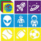 24 PCS Kids Stencils for Painting Sidewalk Chalk Stencils Boys Discovery Themed Stencils Kids Style Collection - 6 in...