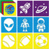 24 PCS Kids Stencils for Painting Sidewalk Chalk Stencils Boys Discovery Themed Stencils Kids Style Collection - 6 in...