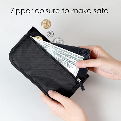 Card Holder Wallet for Men & Women?Slim Wallet with Zipper Pocket?Minimalist Wallet RFID with Nylon Fabric...