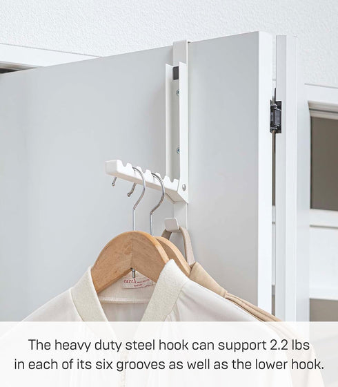 Smart Over The Door Coat Hook Organizer Collapsible Foldable Rack for Entryway Or Bedroom Closet - 2-Hook - Steel...