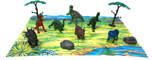 WARM FUZZY Toys Kids Tub of 7 Realistic Dinosaur Figurines, 1 Tub & Playmat - Engaging Educational Playtime - Ultimate Fun & Learning Experience f...