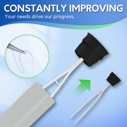 BOOMJOY Toilet Brush and Holder Set, Silicone Toilet Bowl Cleaner Brush, Toilet Scrubber Brush with Tweezers for Bathroom Cleaning, RV Accessories...