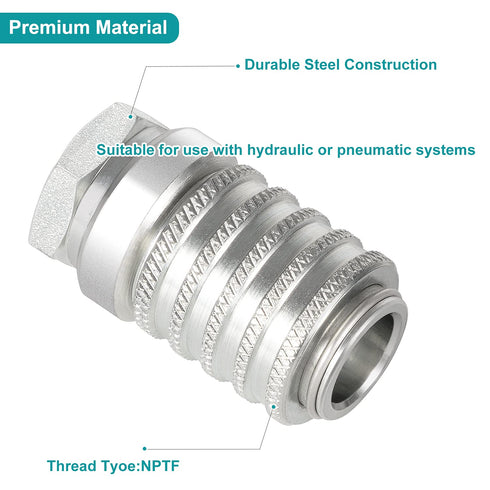 PD222 Test Port and Diagnostic Equipment Quick Couplings (SAE J1502 / ISO 15171-1), Push to Connect - PD Series Couplers,1/8" Body Size, 1/8"-27 N...