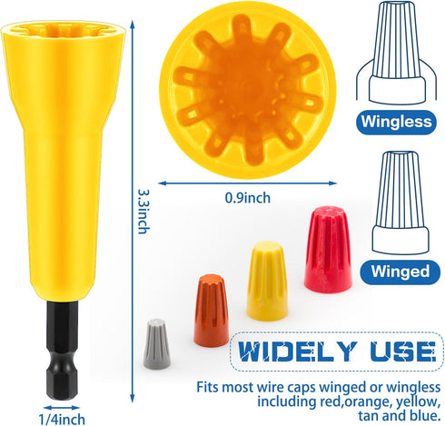 Bonuci 2 Pcs Wire Twister Tool for Drill, Wire Stripper Fast Wire Twisting Tool with 1/4" Chuck for Drill Wire Electrician Tool(Yellow)...