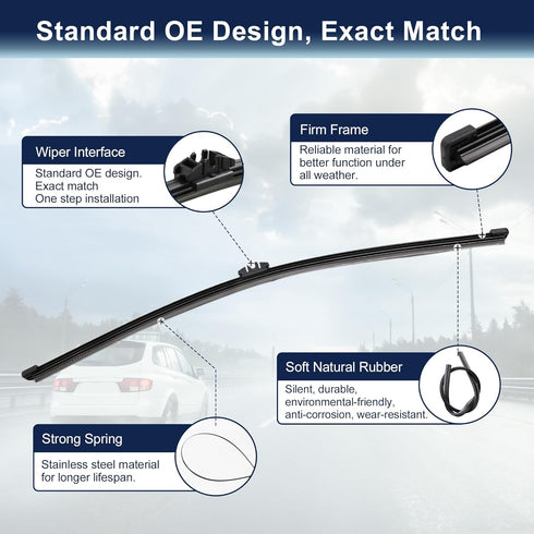 X AUTOHAUX 380mm 15" Rear Window Windshield Wiper Blade for Ford Edge 2016-2021 for Volvo XC90 2007-2012 for XC60 2010-2011 for BMW X5 E70 2007-20...