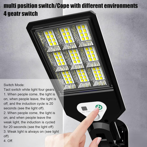 Haofy Solar LED Street Light, 72 LED Solar Motion Sensor Dusk to Dawn Light, 3000LM Solar Powered Security Lights for Garden Yard Street Parking L...