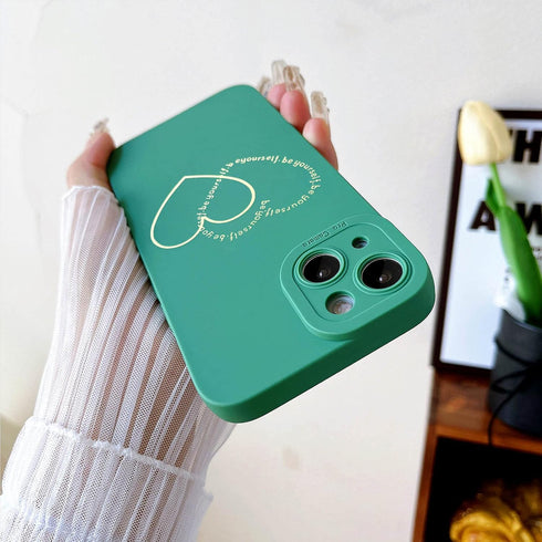 for iPhone 14 Plus Case for Women Girls Cute, Gold Plated Letter Double Heart Case Soft Shockproof, Full Camera Lens Protective Phone Cases for iP...