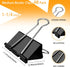 Medium Binder Clips, 48 Pack, 1-1/4 Inch, 1.25 Inch, Standard 32mm, Black, Medium Clips, Fold Clamp, Medium Binder Paper Clips, Medium Size, Offic...