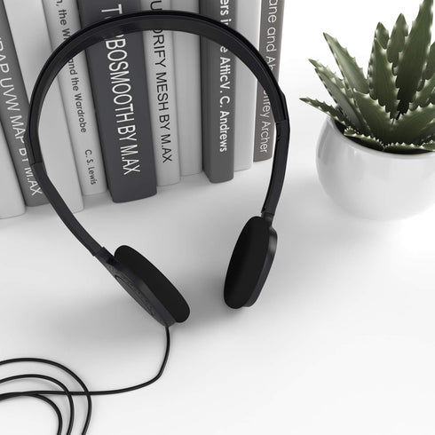 Maeline On-Ear Headphones with 3.5 mm Headphone Plug - 1 Pack - Black......