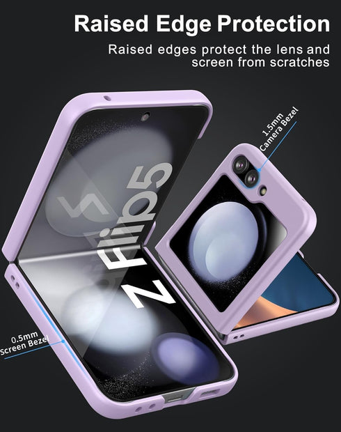 Case for Samsung Galaxy Z Flip 5 (2023) Thin Hard Matte Phone Case for Galaxy Z Flip5 - Lilac......