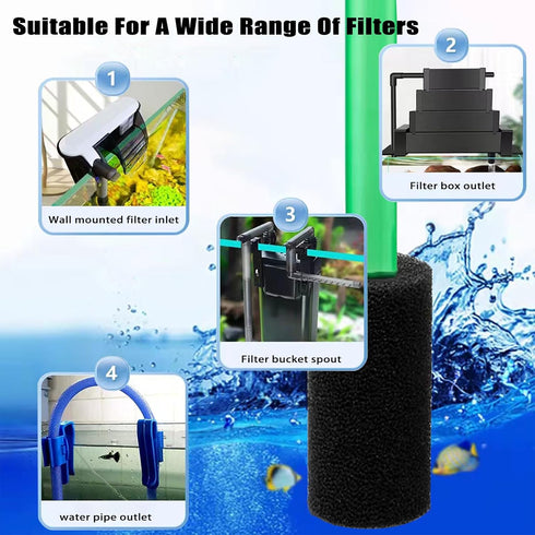 6X Pre-Filter Sponge for Aquarium Shrimp Fry Fish Tank Filter Pump Prefilter Sponge Replacement Foam Cover 3.2 X 1.6 Inch with 0.8" Hole Diameter...