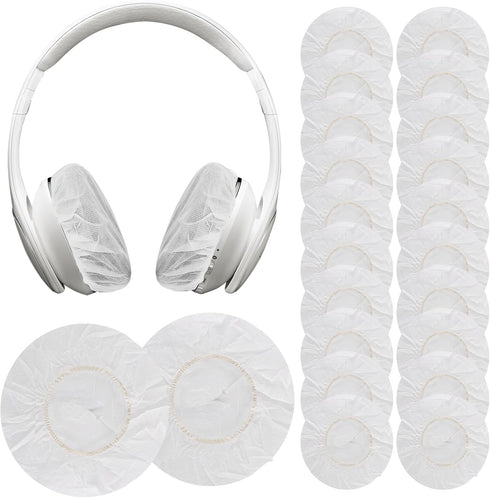 100PCS Headphone Ear Covers Disposable Earphone Overs Sanitary Non-Woven Stretch Earpad Covers Earcup Covers Fit for Most on Ear Headphones (6.5cm...