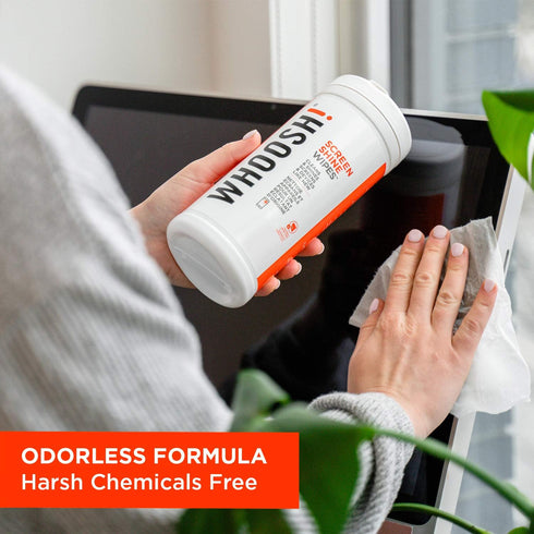 WHOOSH! Electronic Wipes for All Screens and Tech Devices, 90 Count - Computer, Laptop and TV Screen Cleaner Wipes - Best for Car Screen, MacBook,...