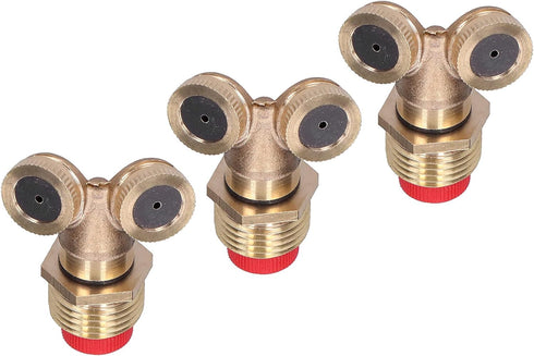 Zerodis Brass Misting Nozzles, 3Pcs Spray Nozzles with Filter Garden Irrigation Mist Nozzle Sprinkler for Landscaping Outdoor Cooling System...