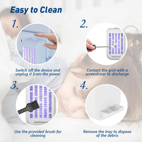 Indoor Bug Zapper, Electric Plug in Flying Insects Mosquito Killer with UV LED Light, Portable Gnat Fly Trap for Home, Kitchen, Bedroom, Office(1 ...