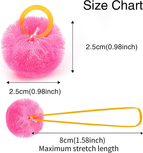 100pcs Small Pet Dog Hair Bows, Bulk Cute Dog Hair Round Puff Ball Pom Pom Bows with Rubber Bands, Mix Handmade Yorkie Dog Grooming Bows for Dog H...