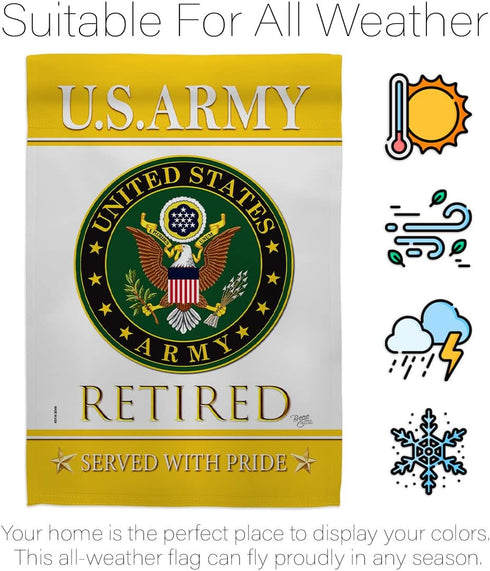 Breeze Decor US Army Garden Flag Armed Forces Rangers United State American Military Veteran Retire Official House Decoration Banner Small Yard Gi...