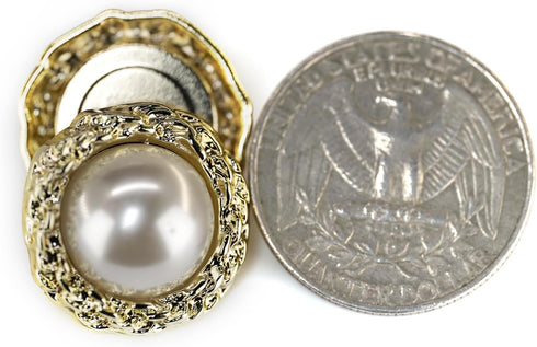 Swirl Flower Shape Faux Pearl Sewing Shank Buttons 20 Pcs - 20mm, 3/4"...