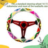 Geelin 3 Pcs Crochet Steering Wheel Cover with Crochet Belt Cover Boho Floral Crochet Car Steering Wheel Cover Handmade Seat Belt Shoulder Cover P...