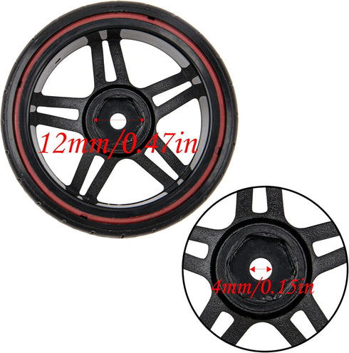 Hard Plastic Wheel Rims & Plastic Tires 12mm Hex Compatible with Traxxas HSP Tamiya Kyosho Himoto 1/10 RC Drift Car (Style 2)...