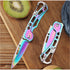 2 Pack Pocket Knife (Multicolored Titanium) with Key Ring Easy To Everyday Carry, Folding Knife Self-Defense...