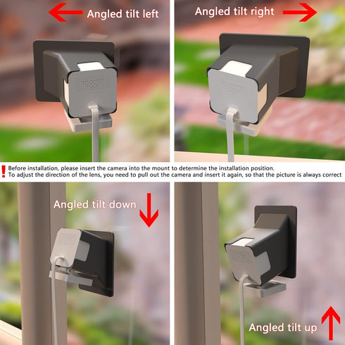 Angled Window Mount Compatible with Wyze Cam v4 Cam V3, 20 Degrees Tilt ( Up/Down/Left/Right ), Through Window Use Cam v3 v4 , Helps You Watch Fro...