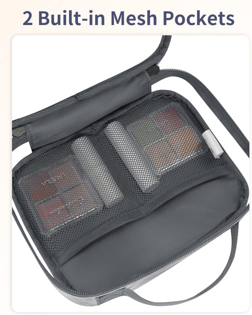 sportsnew Clear Toiletry Bag, TSA Carry on Travel Toiletry Bag Travel Bag Water-Resistant Cosmetic Makeup Bag for Women Man, Gray 2 pcs, patent pe...