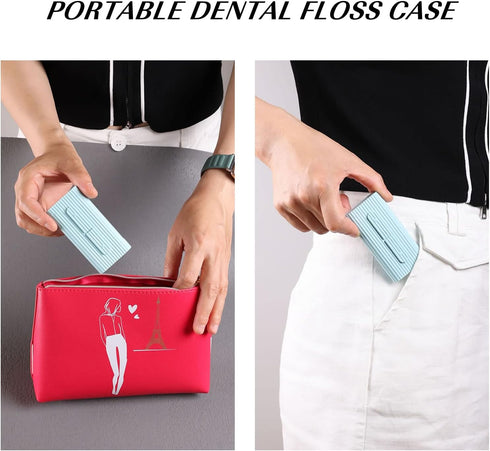 Dental Floss Portable Case, Storage 10 Picks Adult Floss in Box. The Best Tool for Cleaning Teeth and Oral Care. Portable Travel Floss is Perfect ...