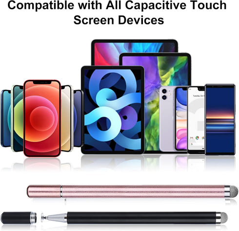 Stylus for iPad (2 Pcs), Magnetic Disc Capacitive Stylus Pens Touch Screens for Apple/iPhone/Ipad pro/Mini/Air/Android/Microsoft/Surface All Unive...