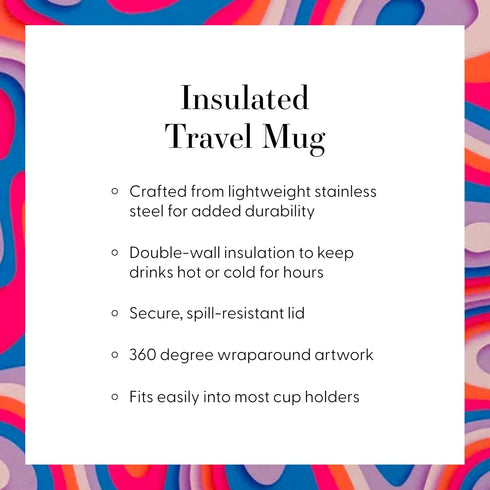 Society6 Travel Mug - Insulated Coffee Mugs with Lids by Monika Strigel - 20 oz Reusable Coffee Cup, Double-Wall Vacuum Insulated Coffee Tumbler, ...