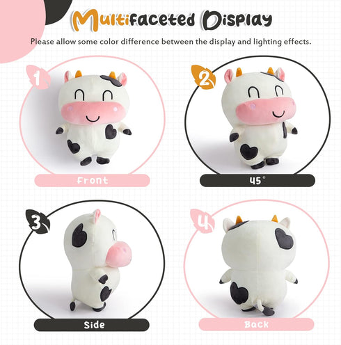 Cow Stuffed Animal Plush Toy Stuffed Cow Plush Pillow Love Cow Valentines Stuffed Animal Plush Cow Toys Cow Plushies 12 Inch Black and White Cows ...
