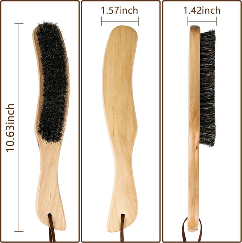 2PCS Felt Hat Brush, Felt Hat Cleaner with Horsehair Brush and Sponge Brush, Cowboy Hat Cleaner Easily Removes Dust Fuzz and Lint for Shoes Hats a...