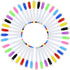 YIKANGHENG 40 Pcs Multicolour Mark Pen, Permanent Dry Erase Wipable Markers Pens with Blackboard Brush Sponge for Whiteboard, Plastic, Glass, Ston...