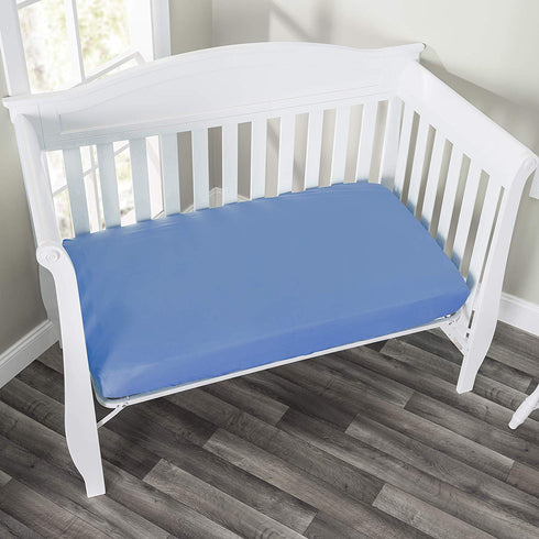 Everyday Kids 2 Pack Fitted Boys Crib Sheet, 100% Soft Breathable Sheet, Fits Standard Size Crib Mattress 28in x 52in, Nursery Sheet - Train/Light...