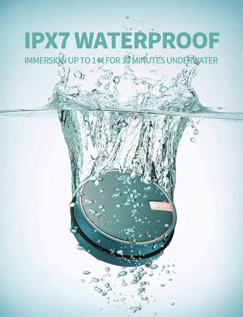 INSMY C12 IPX7 Waterproof Shower Bluetooth Speaker, Portable Small Speaker, Speakers Bluetooth Wireless Loud Clear Sound, Support TF Card Suction ...