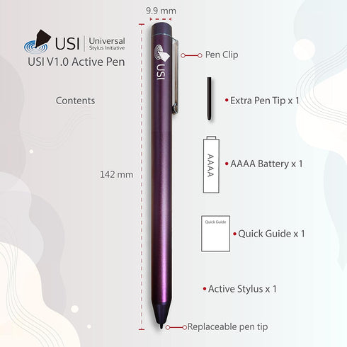 USI Stylus Compatible with Chromebook Lenovo Flex 5 13'',Duet, HP Chromebook x360 14c, x360 12b, ASUS Chromebook C436 and Samsung Galaxy Chromeboo...