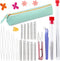 58 PCS Beading Needles Set for Jewelry Making includes 8 Pcs Big Eye Beading, 40 Pcs Hand-Sewing Beading Needles, Yarn Scissors, Threader, Tweezer...