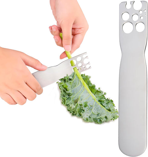 Herb Stripper Stainless Steel Kitchen Herb Leaf Stripping Tool Metal Herb Pealer LooseLeaf Kale Razor for Kale, Chard, Collard Greens, Thyme, Basi...