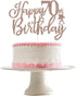 Happy 70th Birthday Cake Topper Rose Gold Glitter, 70th Anniversary Cake Topper 70 Birthday Cake Topper Rose Gold 70th Birthday Cake Decorations f...