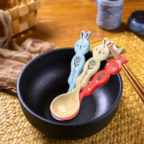 Ceramic Soup Spoons Set of 6, Asian Soup Spoon, Cute Soup Spoons Set for Soups, Ramen, Stews, Cereal...