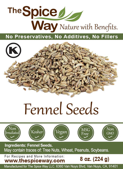 The Spice Way Fennel Seed - bulk whole seeds great for tea and cooking 8 oz...