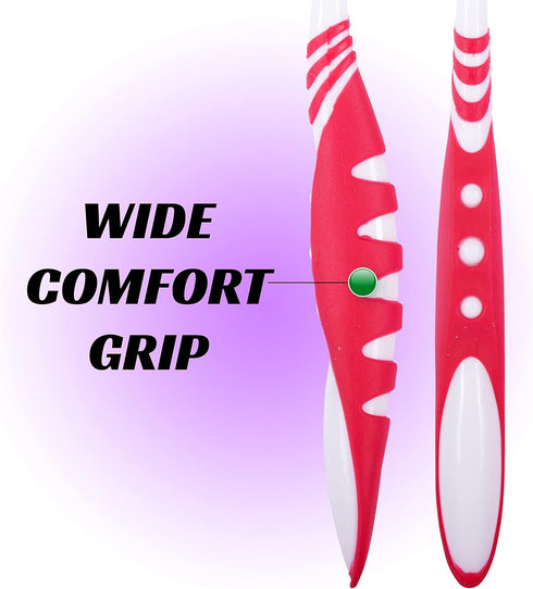 Extra Firm Toothbrush Set for Adults or Smokers Travel Toothbrush Kit, Hard Multicolor Denture Brush, Large Head, Manual Travel Toothbrush Hard Br...