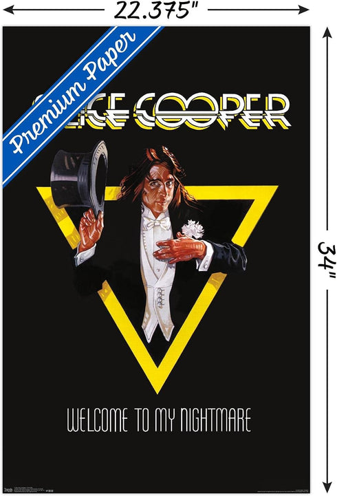 Trends International Alice Cooper - Welcome Wall Poster, 22.375" x 34", Premium Poster & Clip Bundle...