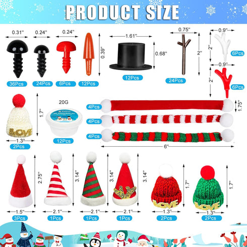 Hophine 12Pack Build a Snowman Kit, Molding Clay Snowman Kit, Christmas DIY Crafts for Kids, Perfect for Winter Holiday Parties, Christmas Stockin...