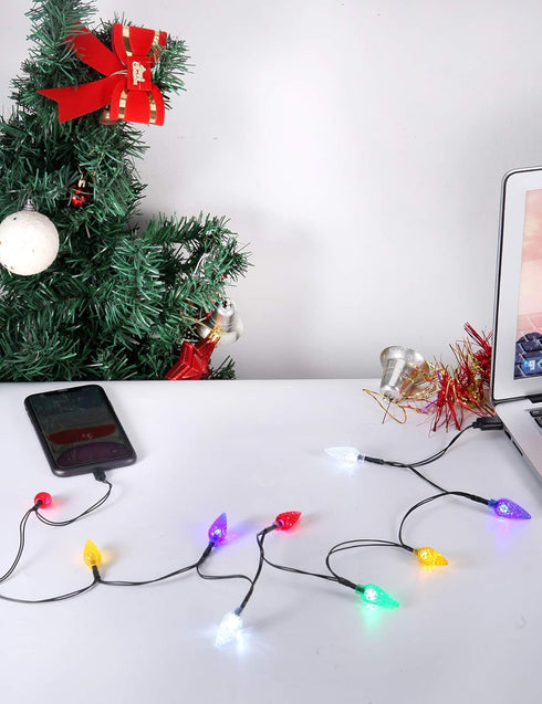 LED Christmas Light Phone Charger Cord USB Charging Cable Gift for Phone 12/11 Pro/XS/XS Max/XR/X/8 Plus/ 8/7 Plus/7s Plus/6s/6/5s/5c/5Pad with 10...