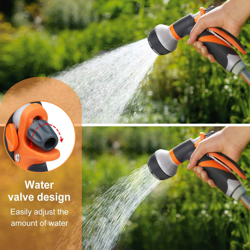 Garden Hose Nozzle, Water Hose Nozzle Spray, Heavy Duty Water Spray Gun High Pressure Washer Sprayer with 8 Patterns, Suitable for Watering Garden...