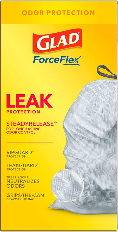 Glad Trash Bags, ForceFlex Tall Kitchen Drawstring Garbage Bags, Fresh Clean, 13 Gal, 40 Ct (Package May Vary)...
