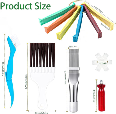 Shkalacar 5 Pieces Air Conditioner Fin Cleaner Set, Air Conditioner Condenser Fin Comb Ac Coil Cleaner Air Refrigerator Fin Cleaner Evaporator Rad...