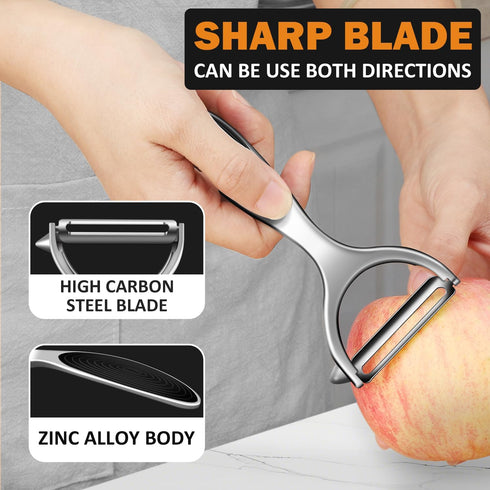 TACGEA Vegetable Peeler for Kitchen, Potato Peelers for Fruit Straight Blade, Durable Non-Slip Handle, Set of 2...